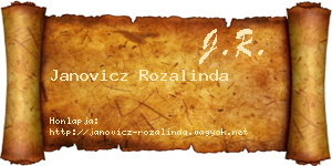 Janovicz Rozalinda névjegykártya
